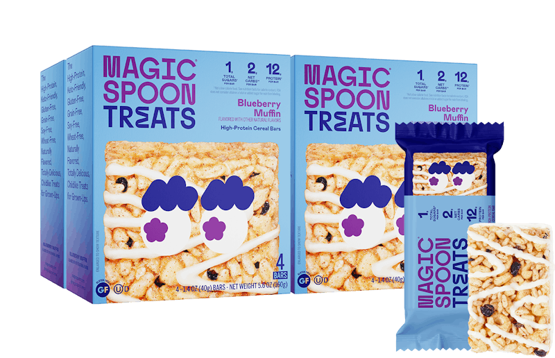 Blueberry Muffin Cereal Treats | Blueberry Cereal Snack Bars | Magic Spoon