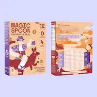 Front and Back of Cinnamon Crunch Magic Spoon Cereal