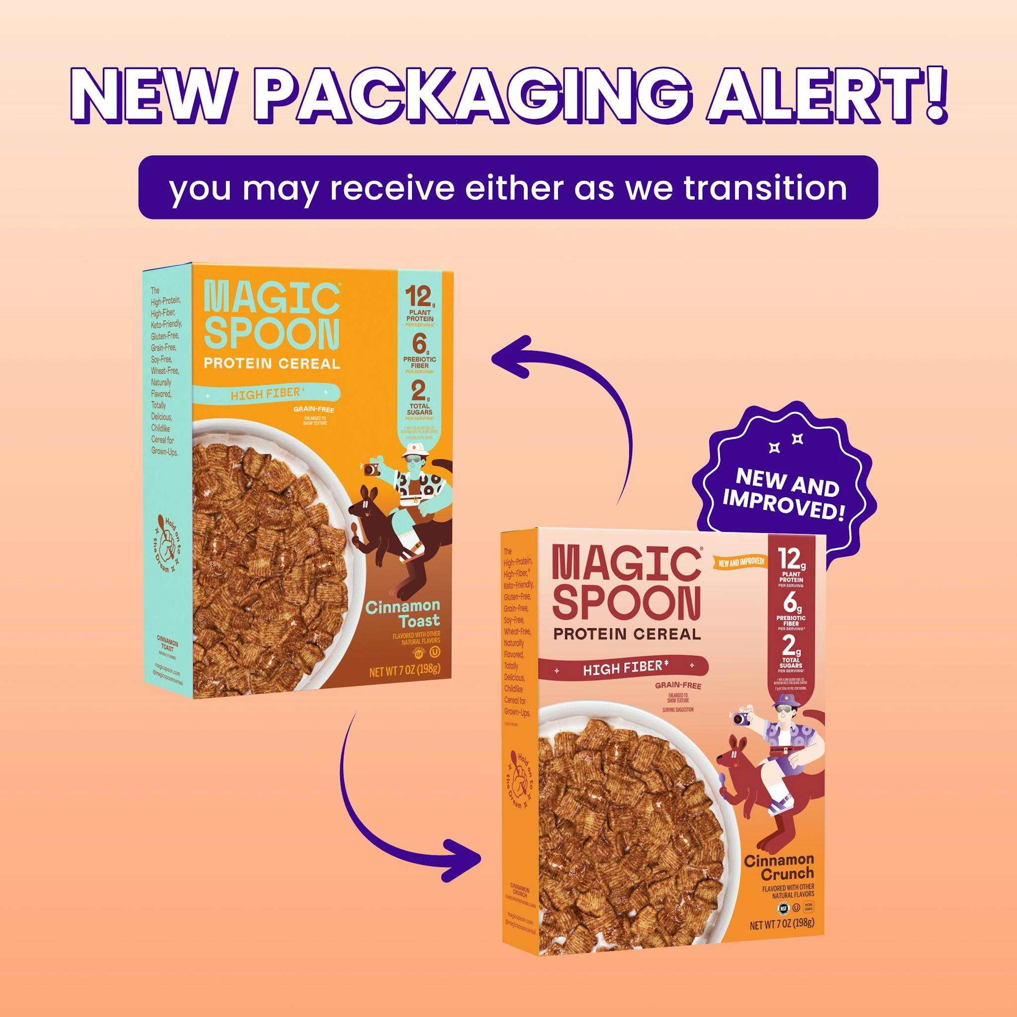 Cinnamon Crunch - Protein + Fiber Cereal 1 case (4 boxes)