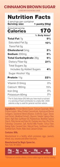 Magic Spoon Protein Pastries Cinnamon Brown Sugar Nutrition Panel