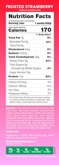 Magic Spoon Protein Pastries Frosted Strawberry Nutrition Panel
