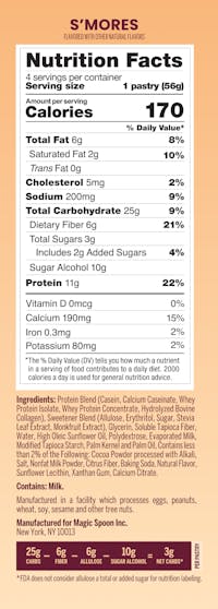 Magic Spoon Protein Pastries S'mores Nutritional Panel