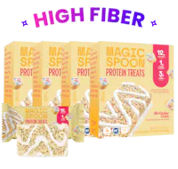 linear-gradient(to bottom, #FFEFBE 0%, #FCD1DA 100%) | Magic Spoon Birthday Cake Treats