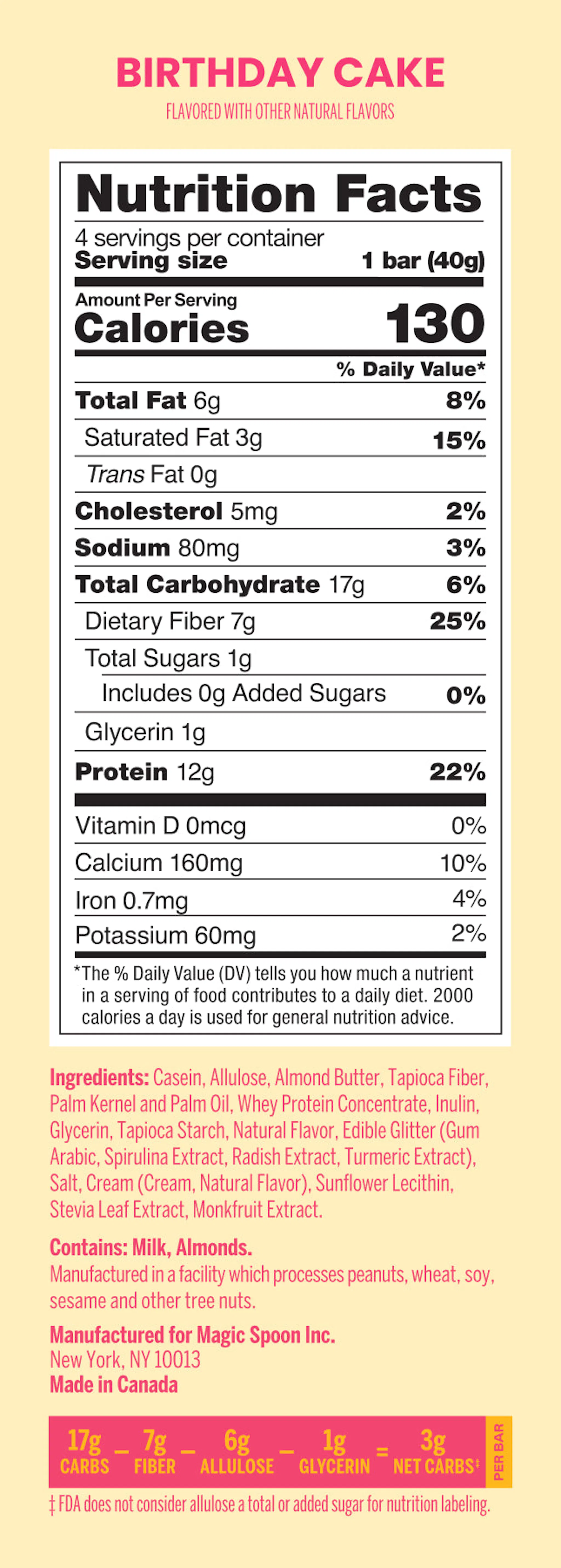 Magic Spoon Nutrition Panel