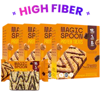 linear-gradient(to bottom, #FFD533 0%, #FFB244 100%) | Magic Spoon Chocolate Peanut Butter Treats