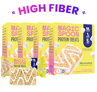 linear-gradient(to bottom, #FFA8FE 0%, #F7EF79 100%) | Magic Spoon Marshmallow Treats