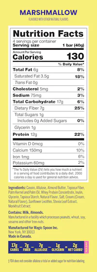Magic Spoon Nutrition Panel
