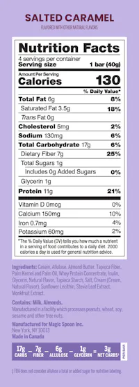 Magic Spoon Nutrition Panel