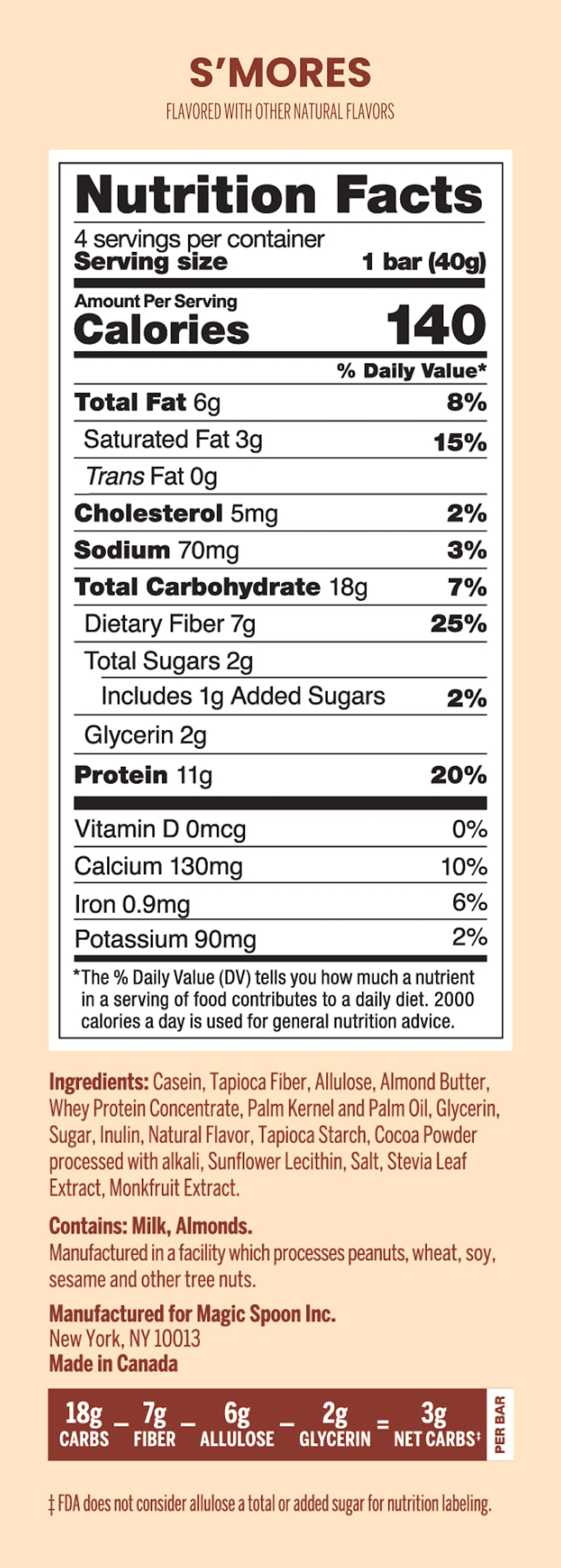 Magic Spoon Nutrition Panel