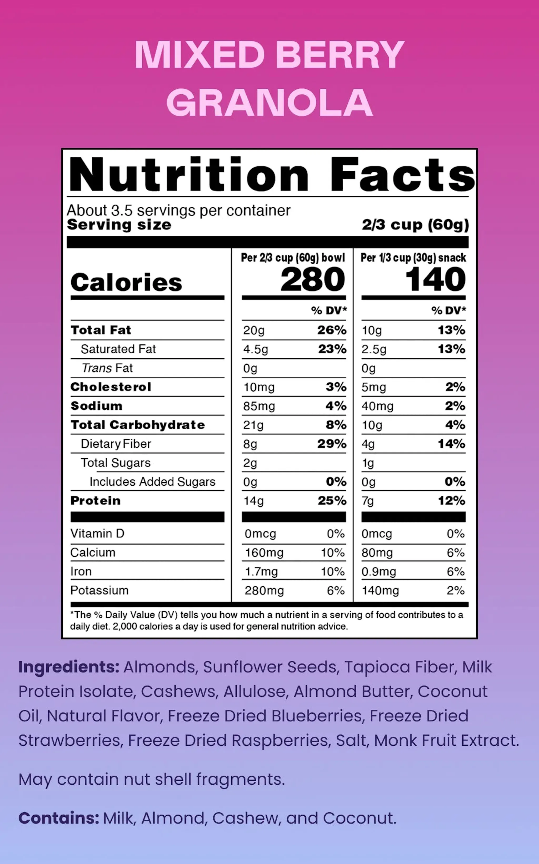 Mixed Berry - 4 Bags of Granola