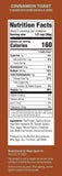 Cinnamon Toast Nutritional Panel