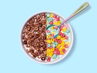 Bowl of Magic Spoon Cocoa and Fruity Cereal