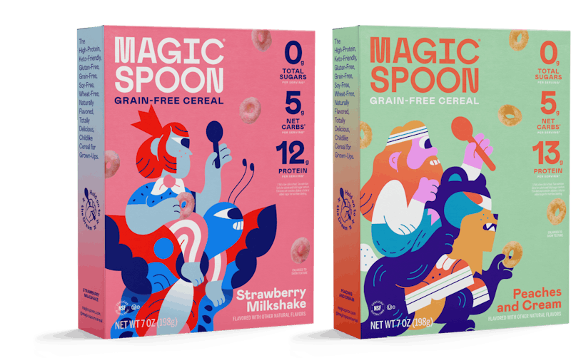 Magic Spoon Strawberry Milkshake + Peaches & Cream Cereal